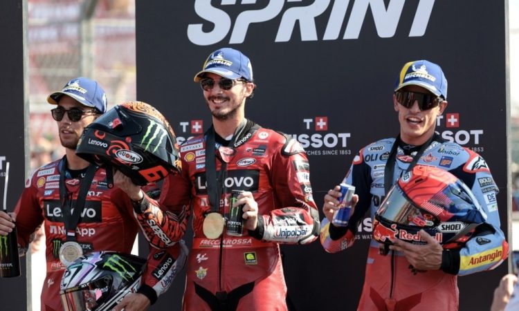 Bagnaia zmagovalec sprinta na Mandaliki, Martin z napako